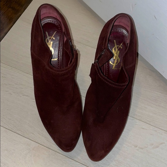 Yves Saint Laurent suede high heel ankle boots - Picture 2 of 6